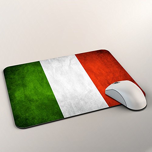 Flagge Italien 1, Weltkarte, Mousepad Anti Rutsch Unterseite für Optimalen Halt Kompatibel mit allen Maustypen (Kugel, Optisch, Laser) Ideal für Gamer und für Grafikdesigner. - 2