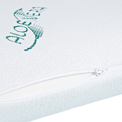 Orthopädisches Aloe Vera Kopfkissen Nackenstützkissen aus viscoelastischem Gelschaum (80 x 40 x 13cm) - 3