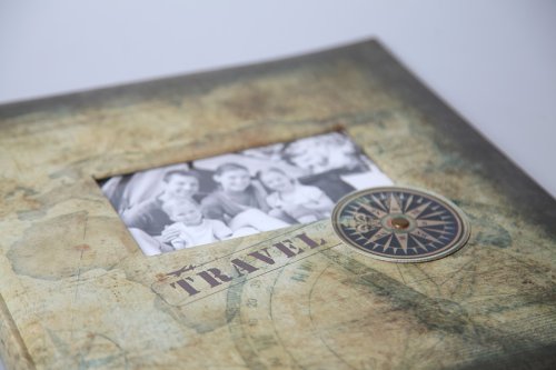 Holiday Fotoalbum in 29×32 cm 60 Seiten Urlaubsalbum mit Ausschnitt Foto Album: Farbe: Grün - 3