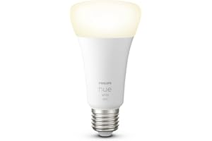 Philips Hue White, 1 Lampadina Smart, 15,5W equivalente a 100W, Bluetooh, Controllo Vocale luce bianca calda, E27