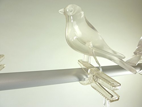 Solar Lichterkette 5 flammig Vogel mit Clip zum Klemmen, LED weiß Solarleuchte Dekoration - 8