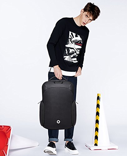 FANDARE Mode Anti Diebstahl Rucksack Laptoprucks  cke Schulrucksack Daypack Arbeit Reisen Studenten USB Port Wasserdicht Polyester Schwarz