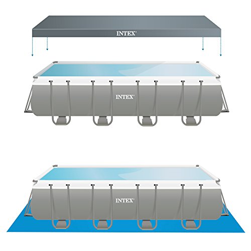 Intex Pool Ultra Frame rechteckig mit Pumpe A Sand, Leiter Doppel, Tuch base-copertura I.1 549×274 - 5