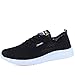 Produktbild HILOTU Leichte Athletische Laufschuhe Für Herren Und Damen Atmungsaktives Mesh-Obermaterial Walking Lovers Sneakers Sommer Outdoor Herren Casual Mesh Schuhe (Color : Schwarz, Größe : 36 EU)