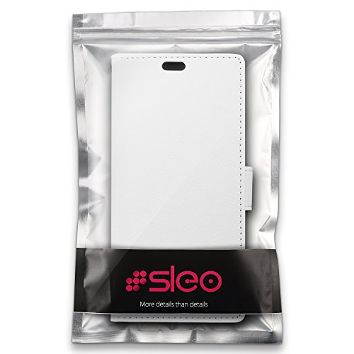SLEO Funda BQ Aquaris U Lite BQ Aquaris U  Cartera Carcasa Piel PU Suave Flip Folio Caja Super Delgado  Estilo Libro Soporte Plegable y Cierre Magn  tico  para BQ Aquaris U Lite BQ Aquaris U - Blanco