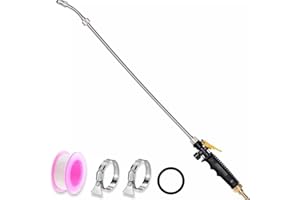 SPORTARC Lanza de extensión en ángulo de acero inoxidable, reemplazo de barra de pulverización, mango de goma cómodo, compatible con pulverizadores de bomba