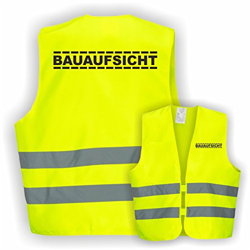 Warnweste GELB Sicherheitsweste Weste Bauaufsicht (Bauaufsicht 1 Weste)