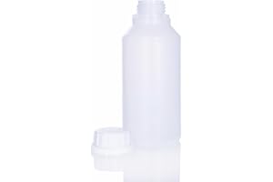 BenBow Bottiglia in plastica HDPE da 25x 500 ml con tappo a vite e scala per una sicura conservazione di liquidi e sostanze chimiche - ideale per uso domestico, laboratorio ed industria