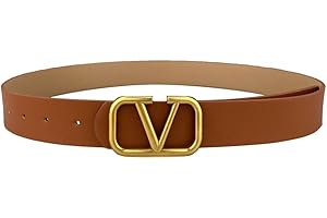 HSAJS Damen Ledergürtel Klassisch Dekorativen Verstellbarer Hüftgürtel Retro Ledergürtel mit Legierung Schnalle PU Leder Gürtel für Jeans Hosen Kleid Mode Zubehör