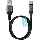 USB A-Type C Hızlı Şarj Kablosu, 3.1A Hızlı Şarj, Siyah/Antrasit Metal, REMORAX Wahoo (1Ad X 2Metre Siyah)