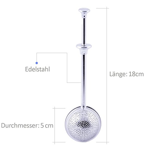 The Friendly Swede 4 Stück Edelstahl Teesieb mit langem Stiel – auch geeignet als Gewürzsieb - 3