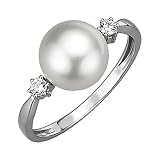 Jacques Lemans Damen Ring 375/- Gold Glänzend Süßwasserzuchtperle weiß 490370004