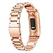 Produktbild MuSheng Armband für Fitbit Charge 3, Ersatz Lederband Band Uhren Sport Weich Armband Verstellbares Strap für Fitbit Charge 3 (Roségold)