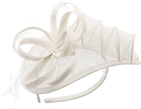 Antique Future Womens Formal Party Cocktail Flower Feather Headband Fascinator Ivory