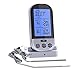 Produktbild Jaminy Bratenthermometer Doppel-Sonde drahtlose LCD-Fernbedienung Thermometer für Grillfleisch Küche Kochen Grill Thermometer