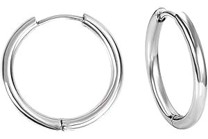 DVRK® 2 Orecchini Uomo Cerchio in Oro 18k o Argento su Base di Acciaio Inossidabile 316L - Orecchini Uomo 15 mm Resistenti all'Acqua e al Sudore - Gioelli - Unisex