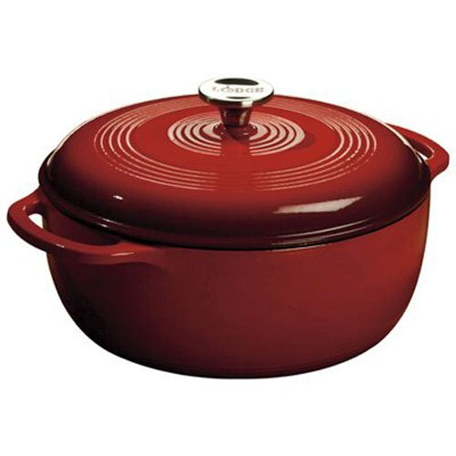 spécifications Lodge 5.68 L/6 L Faitout/Cocotte en fonte/porcelaine en émail, rouge