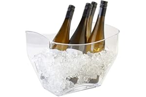 Buddy´s Bar - Secchiello del Ghiaccio per Vini e Champagne, Secchiello del Ghiaccio di Alta qualità in plastica MS Trasparente con Maniglie Laterali,capacità di 7L, Impermeabile e Lavabile