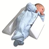 XGLL Oreiller de Sommeil pour bébé côté Nouveau-né, Tête Anti-polarité,Lait Lavable et Anti-crachats - Coussin d'allaitement pour Enfant en sécurité déhoussable et Lavable,White