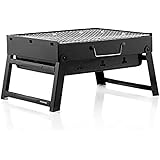 InnovaGoods® Barbacoa carbon portatil, parrilla, fácil y comodo traslado, Ideal para el ahorro de espacio, Material de Hierro