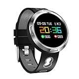 XYQS Bluetooth Smart Watch Fitness Tracker Schrittzähler Sportuhr Pulsmesser Fitness Tracker Wasserdichte Sportuhr Geschenk (Farbe : Weiß)