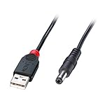 Mit diesem Adapter kann ein Gerät, welches 5V Versorgungsspannung (max. 3A/5V) benötigt und eine 5,5/2,1mm DC-Anschlussbuchse besitzt über ein Standard-USB-Netzteil betrieben werden. Kabellänge: 1,5m.