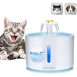 YOUTHINK Fontaine pour Animaux de Compagnie Fontaine d'eau Chien Chat, Fontaine à Boire pour Animaux domestiques de 2 litres Distributeur d'eau pour Chat