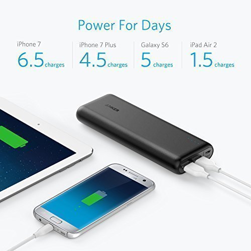 Anker Power Bank Caricabatterie Portatile 2 porte USB PowerCore 20100 - Batteria Esterna Caricatore Portatile da 20100 mAh Ultra Compatto - Alta CapacitÃ  per Huawei, Samsung, iPhone X/8/8 Plus, Asus, LG e Altri