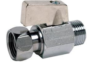 Dipra 374034 Robinet de Chasse d'Eau, Droit, 1/4 de Tour, avec Ecrou Tournant