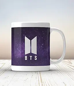 GIFT BOX Chhaap BTS Bangtan Boys Vogue Printed Microwave Safe White Ceramic Coffee Mug (350 ml) Design 6