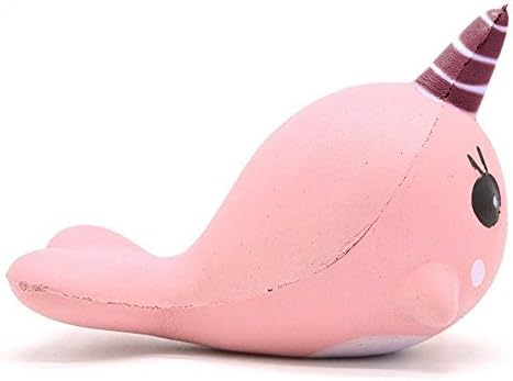 Yuelie Small Soft Whale Cartoon Squishy Slow Rising Squeeze Toy For Adult Kids (One Size, Pink)