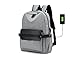 Produktbild Y-DOUBLE Herren Damen Laptop Rucksack mit USB-Port Wasserdicht Business Rucksack leichte Schulter Notebook Rucksack(Grau-1)