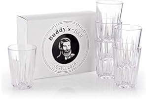 BUDDY´S BAR Buddy's Bar - Set de 6 Copas de plástico Tritan 0,15 litros, sin BPA, óptica de Cristal, Copas Reutilizables a Prueba de roturas, Reutilizables y aptas para el lavavajillas, 150 ml