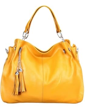 E-girl Q0217 Damen Leder Handtaschen Top Handle Satchel Tote Taschen Schultertaschen 38x28x14cm (B x H x T)