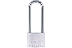 ABUS Vorhängeschloss Titalium 64TI/40HB63 mit hohem Bügel - Kellerschloss mit Schlosskörper aus Spezial-Aluminium - gehärtete