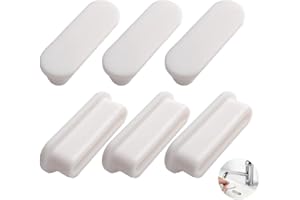 YAYNO 6 Stück Ovale Waschbecken Verkleidung Überlaufkappe aus Silikagel Waschbecken Überlauf Ring Universelle Ablaufkappe Wasserhahn Überlauf Abdeckung Überlauf Loch Ersatz für Küche Badezimmer