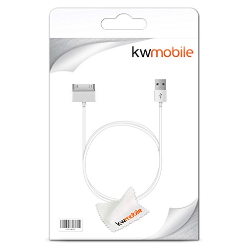 kwmobile USB Kabel 30 Pin für Samsung Galaxy Tab 1/2 10.1 /Tab 2 7.0 /Note 10.1 in Weiß – USB 2.0 - 3