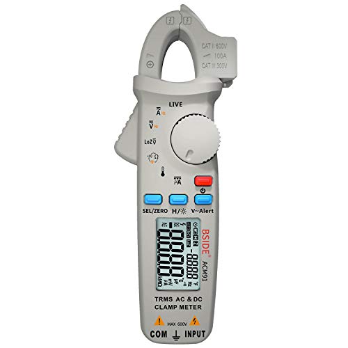 Bside ACM91 1 mA Pince compteur AC/DC Courant TRMS Auto-range 6000 Counts Multimètre Capacitance Check V-Alert Testeur avec clip de poche