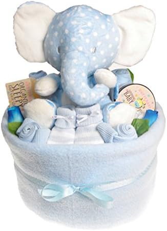 Baby Boy Nappy Cake Bouquet Arrangement