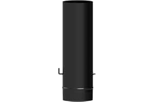 Wolfpack 22011005 Tube vitrifié pour poêle, 100 mm de diamètre, 1 m de long, avec clé, noir