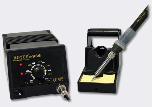 AOYUE Int936 Lötstation regelbar mit SMD Lötkolben und Keramikheizelement ESD safe - 4