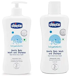 Chicco Gentle Body Wash and Shampoo 500ML and Gentle Body Wash and Shampoo 200 ML