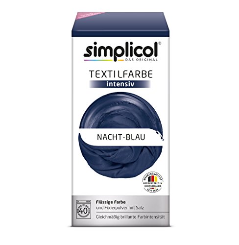 Simplicol Textilfarbe intensiv all in 1 -Flüssige Rezeptur "Nacht-Blau" Neu!