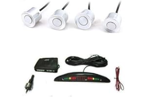 FAST WORLD SHOPPING Kit 4 capteurs de stationnement blancs Cicalino sonore Affichage LED pour voiture/caravane