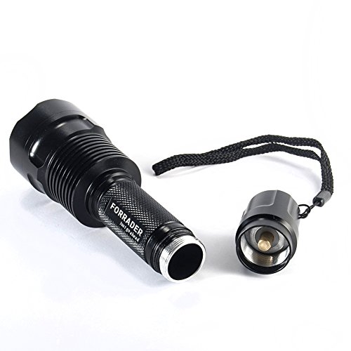 Forrader C12 CREE XM-L2 U3 Superhelle 2.000 Lumen LED Taschenlampe Licht mit Schwanz Button Switch durch 5-Modus gesteuert, Schwarz (Taschenlampe Only) - 3