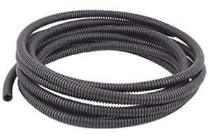 Pond Hose,Saim Flexible Corrugated Tube Black Plastic Corrugated Tubing Hose Wiring Tool for Home Electric Cables Protection, 10mm Outer Diameter 6.5mm Internal Diameter, Length 5M/16.4Ft