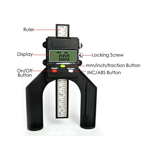 Digitale Profiltiefenmesser Magnetische Selbst Standing Blende 80mm Hand Router - 5