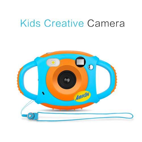 Caméra Enfant, Anti-chute Appareil Photo Numérique pour Garçons Filles, AMKOV 1.77 Pouces HD LCD Ecran 5MP Caméra d'action USB Rechargeable Kidizoom avec Fonction Seilf