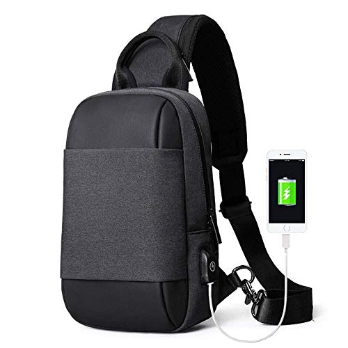 Preisvergleich Produktbild Umhängetasche wasserdichter Stoff Rucksack Herrenrucksack Kleiner Rucksack Umhängetasche, schwarz Modetasche JYT