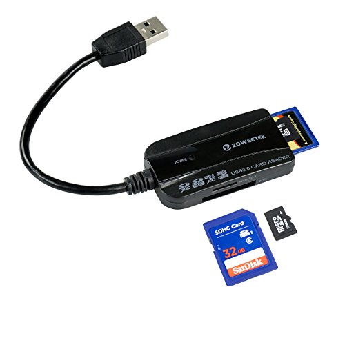Zoweetek® SuperSpeed Multi-in-1 USB 3.0 Kartenleser Kartenlesegerät mit zwei TF/SD Kartenslots für SD, SD-HC, SD-XC, MMC, RS-MMC und Micro SD Karten - 3